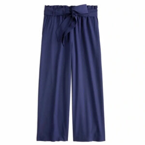 Point Sur J.crew navy blue stretchy waist wide leg crop pants size 14